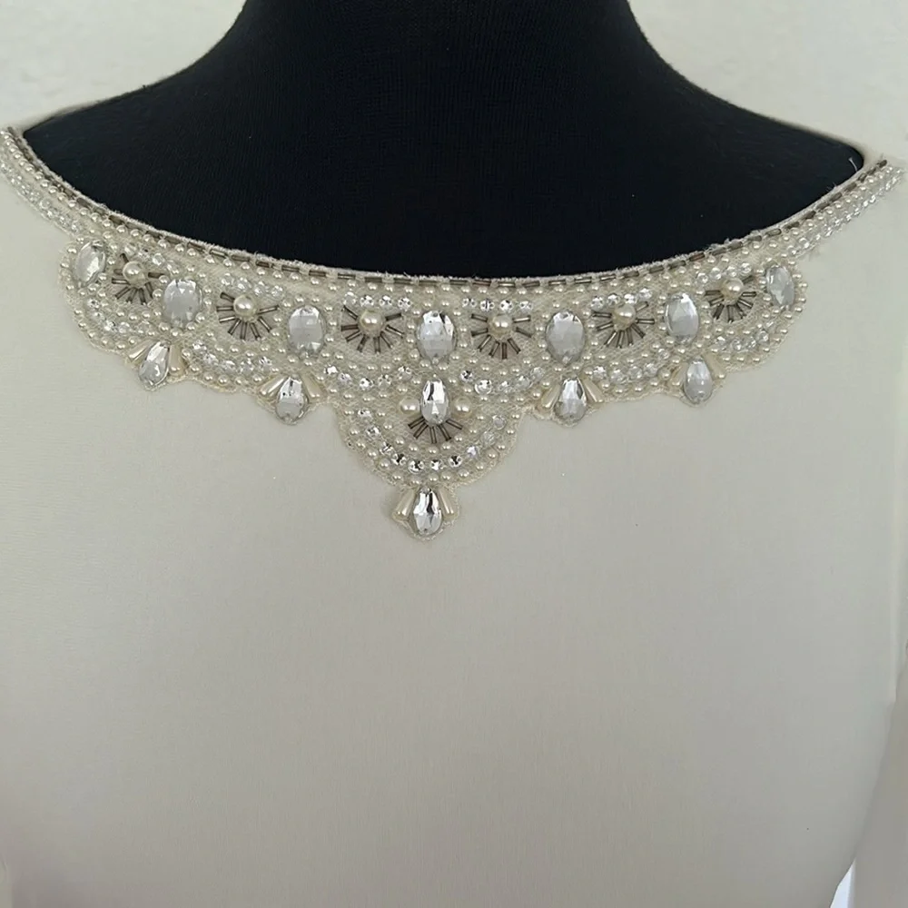 White Sheer Long Sleeve Dress EUC - Picture 4 of 4